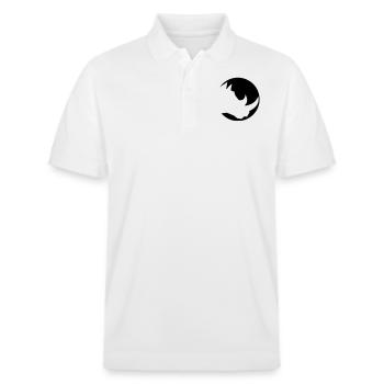 cercle rond tête silhouette corne de rhinocéros rhinocéros - Polo PREPSTER bio Stanley/Stella Unisexe - blanc - Devant - Roxy (174cm) & Andy (188cm)