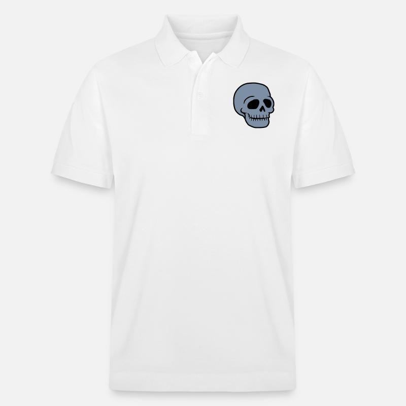 Sympathique Comic Skull Skull - Polo PREPSTER bio Stanley/Stella Unisexe - blanc