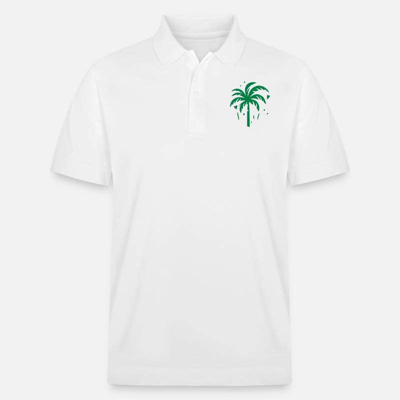 Palmier avec des cœurs - Polo PREPSTER bio Stanley/Stella Unisexe - blanc
