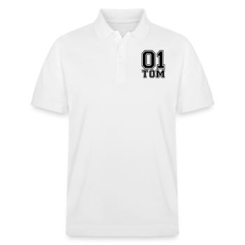 Tom - Nom - Polo PREPSTER bio Stanley/Stella Unisexe - blanc - Devant - Roxy (174cm) & Andy (188cm)