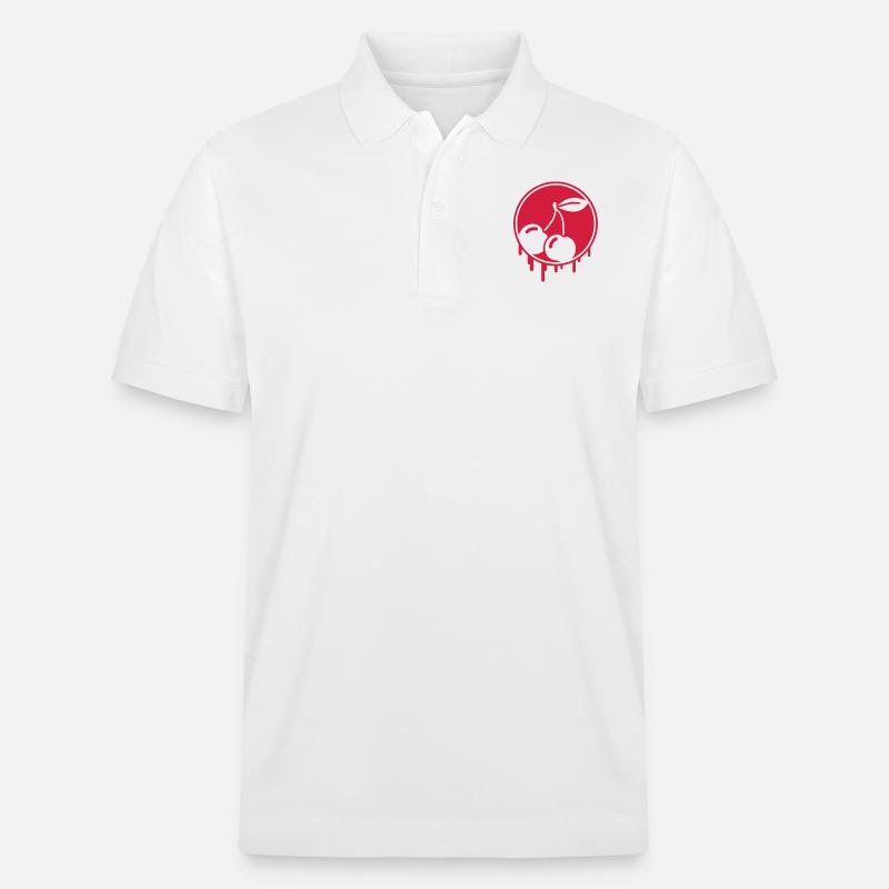 cherry_graffiti_hi1 - Stanley/Stella Unisex Bio-Poloshirt PREPSTER - Weiß