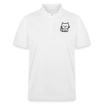 chat - Polo PREPSTER bio Stanley/Stella Unisexe - blanc - Devant - Roxy (174cm) & Andy (188cm)