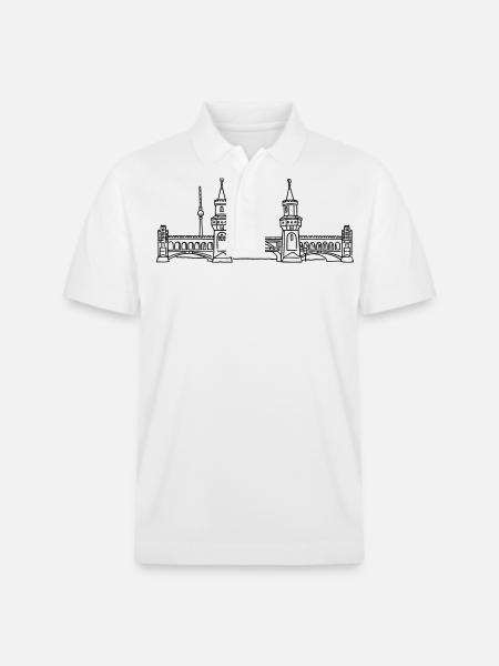 Oberbaum Bridge in Berlin - Stanley/Stella Unisex Organic Polo Shirt PREPSTER - white