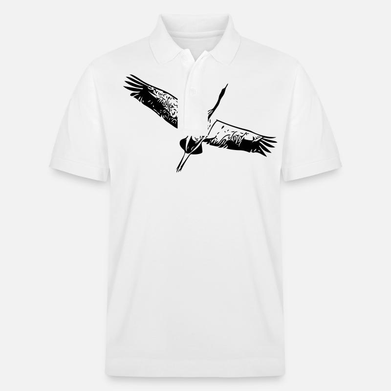 Reiher Vogel im Flug - Stanley/Stella Unisex Bio-Poloshirt PREPSTER - Weiß