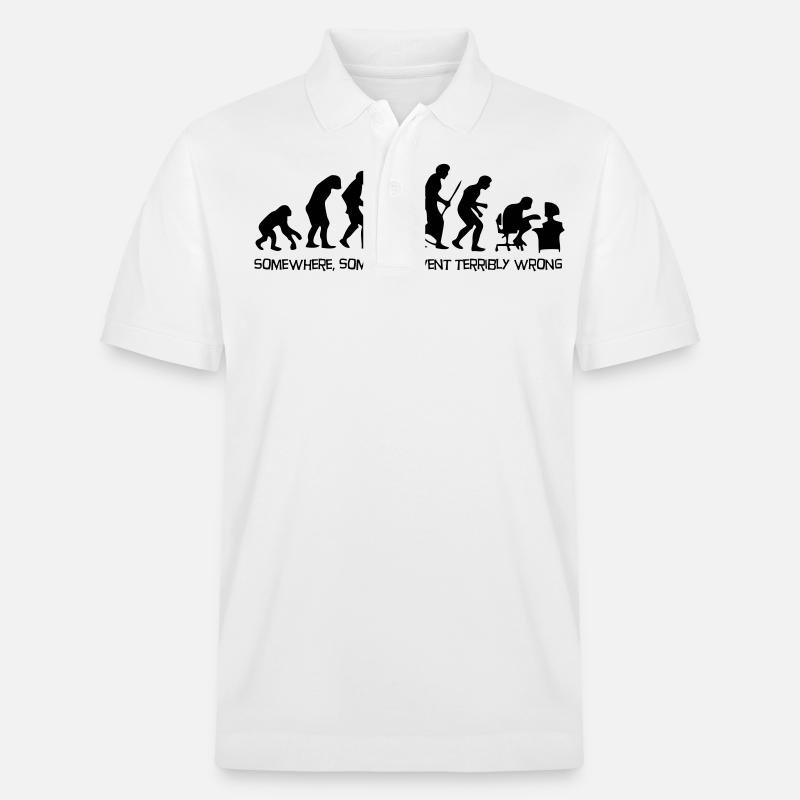 L évolution de l'homme - Polo PREPSTER bio Stanley/Stella Unisexe - blanc