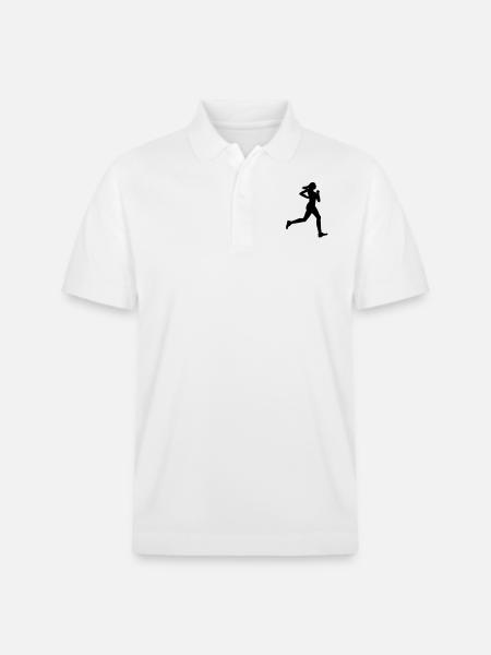 running woman - Stanley/Stella Unisex Organic Polo Shirt PREPSTER - white