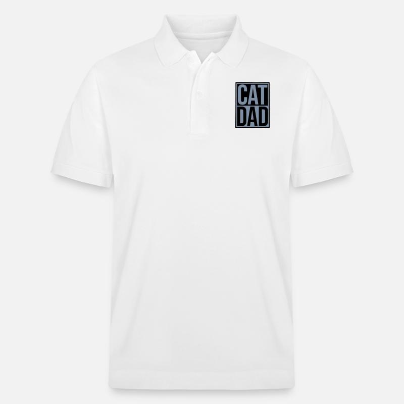 Schild Cat Dad Logo - Stanley/Stella Unisex Bio-Poloshirt PREPSTER - Weiß