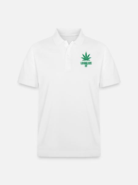 Marijuana - Stanley/Stella Unisex Organic Polo Shirt PREPSTER - white
