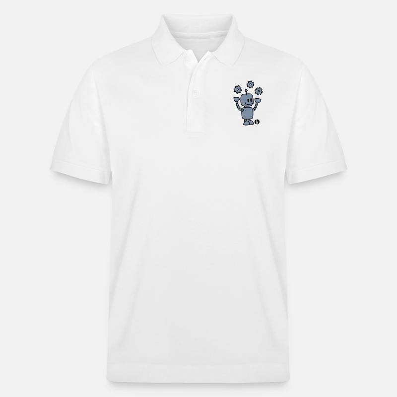 Happy Robot (2c) - Stanley/Stella Unisex Bio-Poloshirt PREPSTER - Weiß