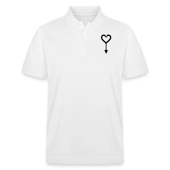 Heart Arrow - Stanley/Stella Unisex Organic Polo Shirt PREPSTER - white - Front - Roxy (174cm) & Andy (188cm)