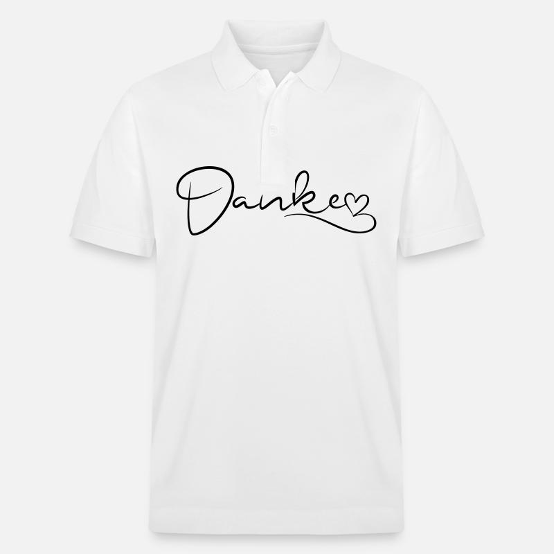 Danke Schrift mit Herz - Stanley/Stella Unisex Bio-Poloshirt PREPSTER - Weiß