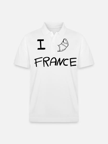 I LOVE FRANCE - Stanley/Stella Unisex Organic Polo Shirt PREPSTER - white