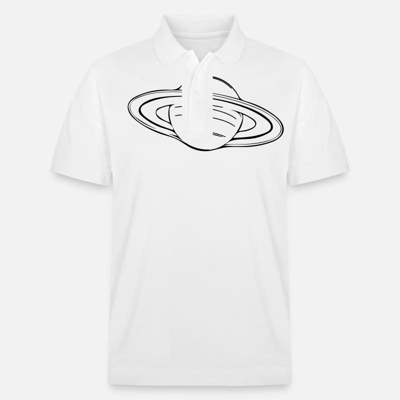 Saturn mit Ringen - Stanley/Stella Unisex Bio-Poloshirt PREPSTER - Weiß