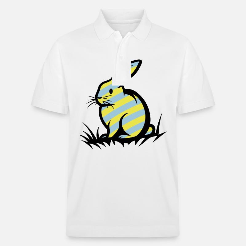 Lapin symbole de Pâques - Polo PREPSTER bio Stanley/Stella Unisexe - blanc