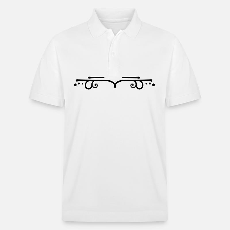 Schnörkel Linie gerade - Stanley/Stella Unisex Bio-Poloshirt PREPSTER - Weiß