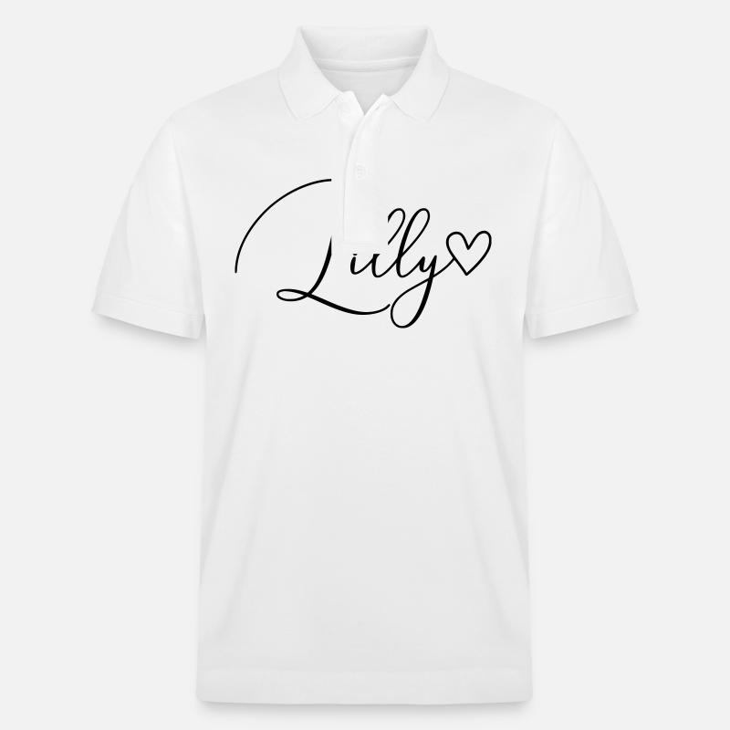 Lilly Name Vorname Mädchen - Stanley/Stella Unisex Bio-Poloshirt PREPSTER - Weiß