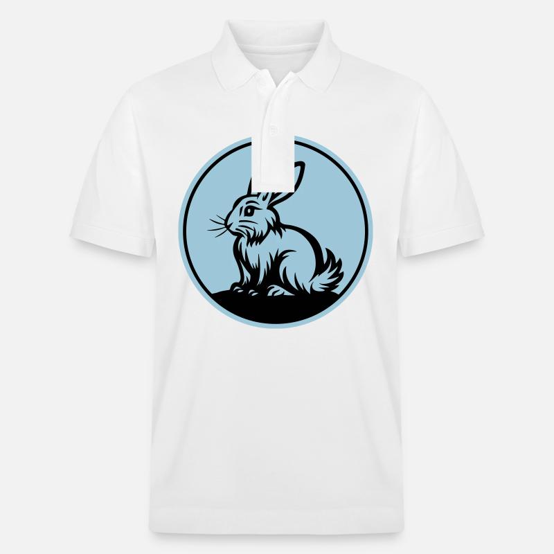 Bunny Easter Symbol - Stanley/Stella Unisex Organic Polo Shirt PREPSTER - white