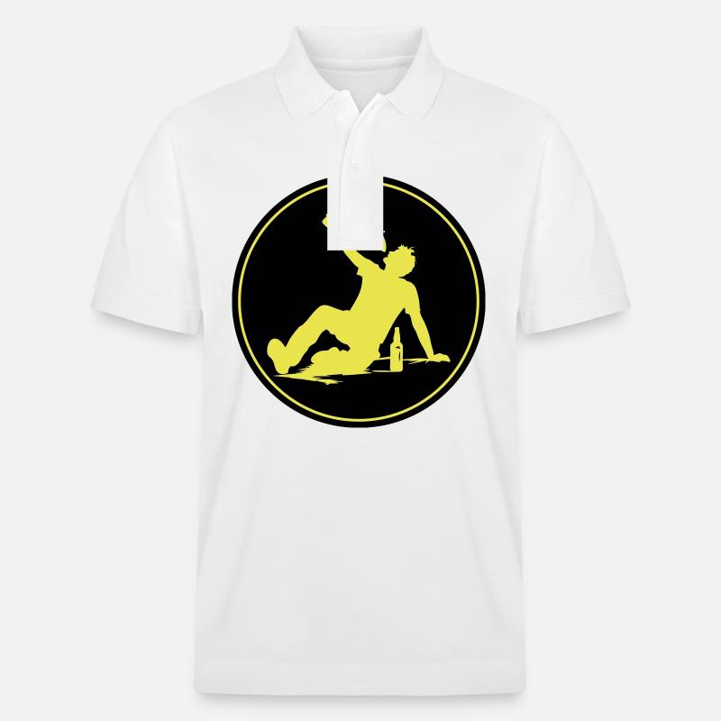 Drinking Bier Silhouette - Stanley/Stella Unisex Bio-Poloshirt PREPSTER - Weiß