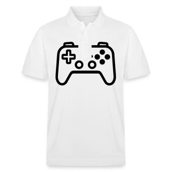manette de jeux vidéo - Polo PREPSTER bio Stanley/Stella Unisexe - blanc - Devant - Roxy (174cm) & Andy (188cm)