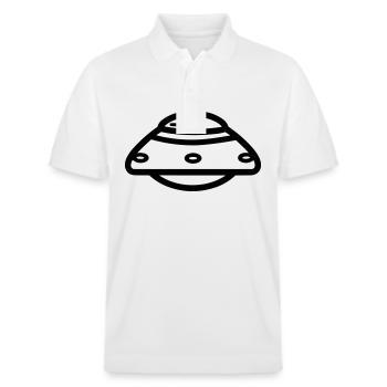 fliegende Untertasse - Stanley/Stella Unisex Bio-Poloshirt PREPSTER - Weiß - Vorne - Roxy (174cm) & Andy (188cm)