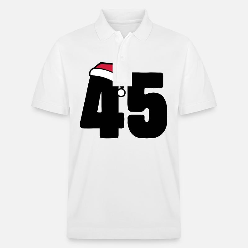 45 Numéro Noël - Polo PREPSTER bio Stanley/Stella Unisexe - blanc