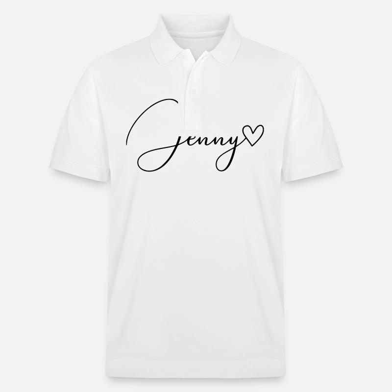 Jenny Name Vorname Mädchen - Stanley/Stella Unisex Bio-Poloshirt PREPSTER - Weiß