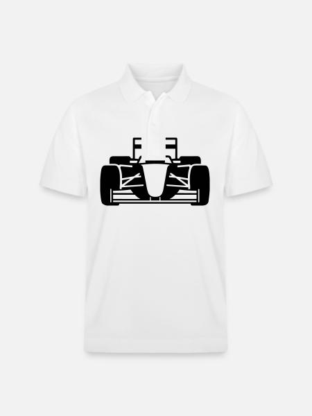 F1-Rennwagen - Stanley/Stella Unisex Bio-Poloshirt PREPSTER - Weiß