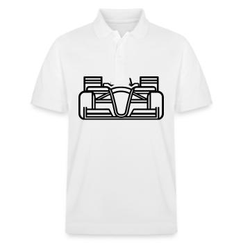 Rennwagen - Stanley/Stella Unisex Bio-Poloshirt PREPSTER - Weiß - Vorne - Roxy (174cm) & Andy (188cm)