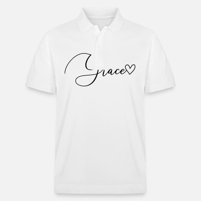Grace Name Vorname Mädchen - Stanley/Stella Unisex Bio-Poloshirt PREPSTER - Weiß
