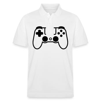 manette de jeux vidéo - Polo PREPSTER bio Stanley/Stella Unisexe - blanc - Devant - Roxy (174cm) & Andy (188cm)