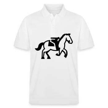 Reiter Pferd Reiter - Stanley/Stella Unisex Bio-Poloshirt PREPSTER - Weiß - Vorne - Roxy (174cm) & Andy (188cm)