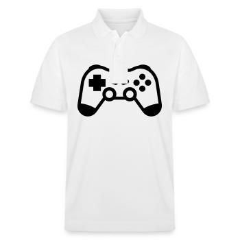Video game controller - Stanley/Stella Unisex Organic Polo Shirt PREPSTER - white - Front - Roxy (174cm) & Andy (188cm)