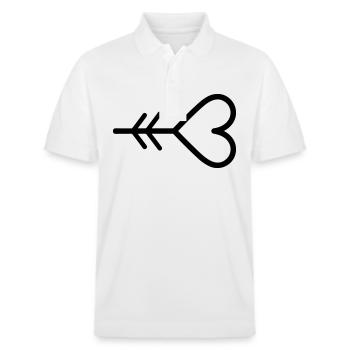 Herz-Pfeil - Stanley/Stella Unisex Bio-Poloshirt PREPSTER - Weiß - Vorne - Roxy (174cm) & Andy (188cm)