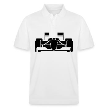Race car - Stanley/Stella Unisex Organic Polo Shirt PREPSTER - white - Front - Roxy (174cm) & Andy (188cm)