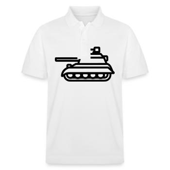 Panzer - Stanley/Stella Unisex Bio-Poloshirt PREPSTER - Weiß - Vorne - Roxy (174cm) & Andy (188cm)