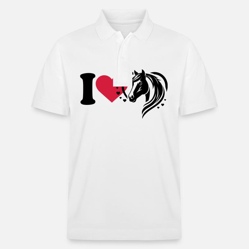 I love Pferde - Stanley/Stella Unisex Bio-Poloshirt PREPSTER - Weiß