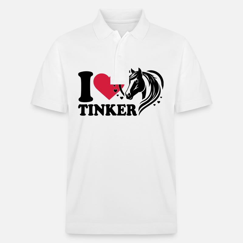 I love Pferd Tinker - Stanley/Stella Unisex Bio-Poloshirt PREPSTER - Weiß