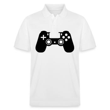 Controller für Videospiele - Stanley/Stella Unisex Bio-Poloshirt PREPSTER - Weiß - Vorne - Roxy (174cm) & Andy (188cm)