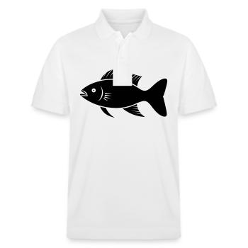 Poisson petite carpe - Polo PREPSTER bio Stanley/Stella Unisexe - blanc - Devant - Roxy (174cm) & Andy (188cm)