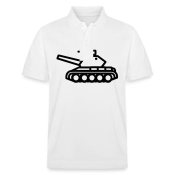 Panzer - Stanley/Stella Unisex Bio-Poloshirt PREPSTER - Weiß - Vorne - Roxy (174cm) & Andy (188cm)