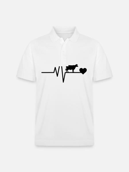 t Kuhbauer Herzschlag - Stanley/Stella Unisex Bio-Poloshirt PREPSTER - Weiß