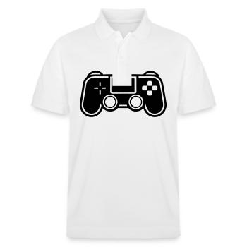 Video games controller - Stanley/Stella Unisex Organic Polo Shirt PREPSTER - white - Front - Roxy (174cm) & Andy (188cm)
