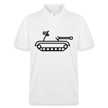 Panzer - Stanley/Stella Unisex Bio-Poloshirt PREPSTER - Weiß - Vorne - Roxy (174cm) & Andy (188cm)