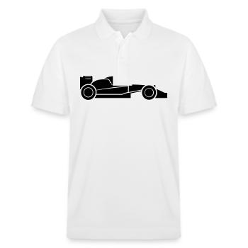Race car - Stanley/Stella Unisex Organic Polo Shirt PREPSTER - white - Front - Roxy (174cm) & Andy (188cm)