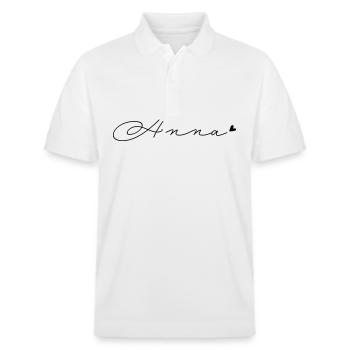 Nom Anna - Polo PREPSTER bio Stanley/Stella Unisexe - blanc - Devant - Roxy (174cm) & Andy (188cm)