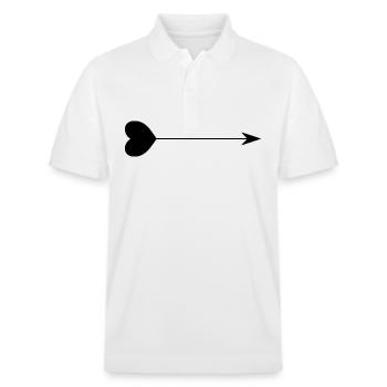 Herz-Pfeil - Stanley/Stella Unisex Bio-Poloshirt PREPSTER - Weiß - Vorne - Roxy (174cm) & Andy (188cm)