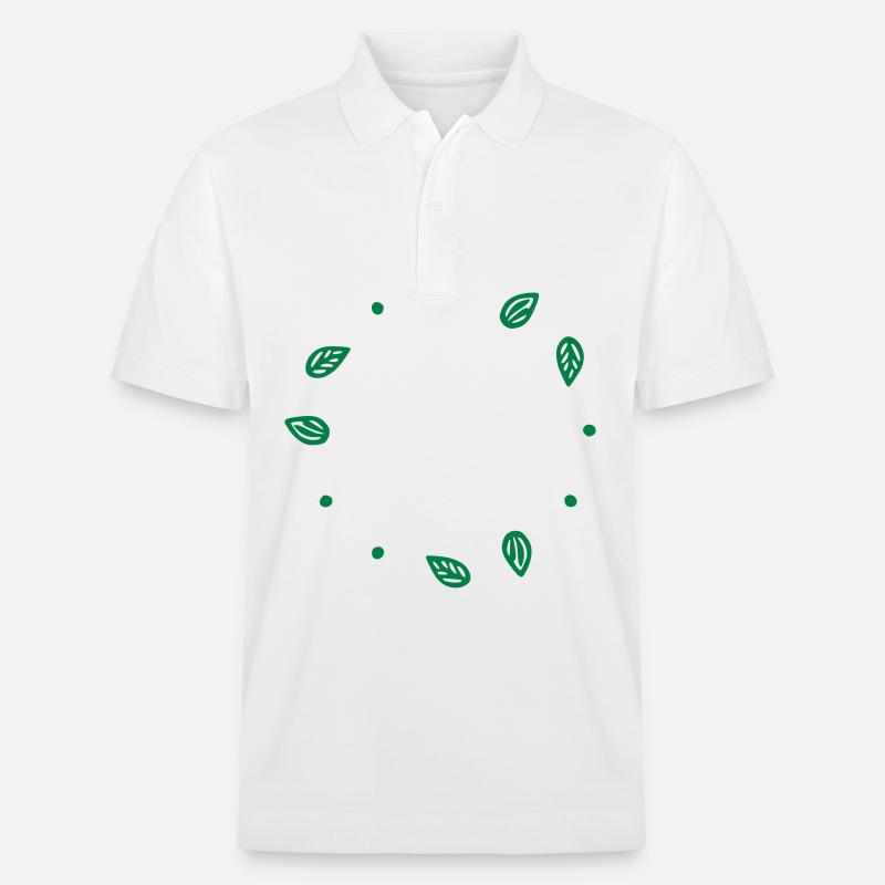 Blätter Rahmen - Stanley/Stella Unisex Bio-Poloshirt PREPSTER - Weiß
