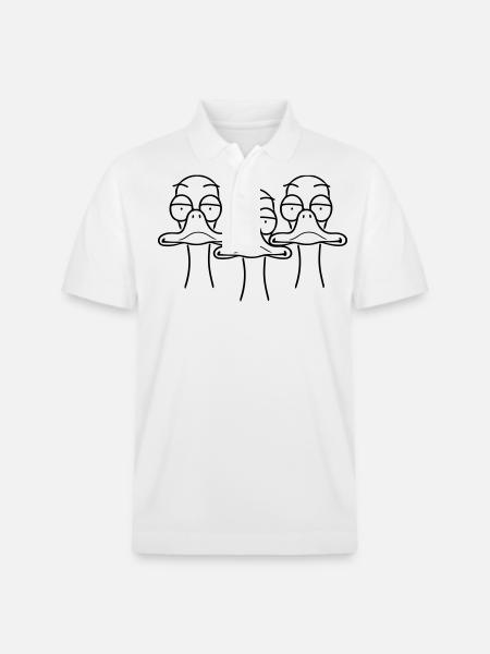 Three funny ducks - Stanley/Stella Unisex Organic Polo Shirt PREPSTER - white