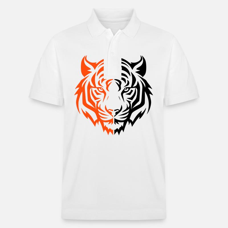 Tiger Kopf - Stanley/Stella Unisex Bio-Poloshirt PREPSTER - Weiß