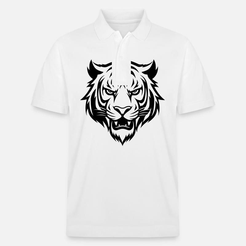 Tiger Kopf - Stanley/Stella Unisex Bio-Poloshirt PREPSTER - Weiß